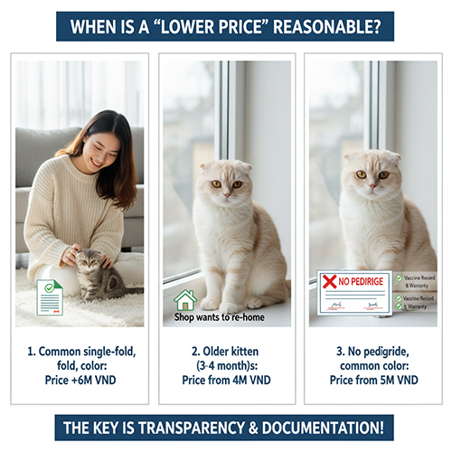 Khi nào giá mèo tai cụp thấp vẫn hợp lý – phân biệt giữa giá mềm minh bạch và giá rẻ bất thường