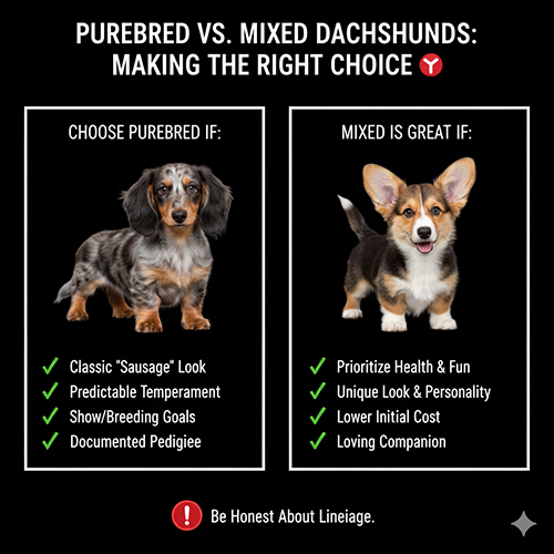 Hướng dẫn chọn giữa Dachshund thuần chủng và các line lai tùy nhu cầu nuôi