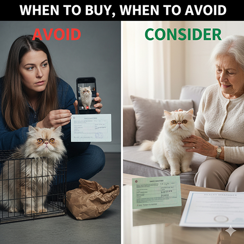Hướng dẫn khi nào nên tránh và khi nào có thể cân nhắc mua mèo Ba Tư dựa trên video thật, sổ tiêm và hồ sơ minh bạch