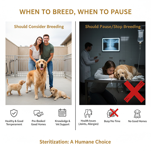 Khi nào nên phối giống chó Golden và khi nào nên dừng – các tiêu chí sức khỏe, thời gian và điều kiện nuôi