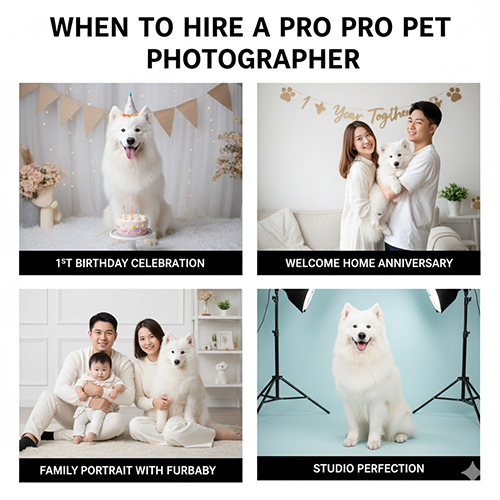 Khi nào nên thuê dịch vụ chụp hình cho Samoyed với các dịp sinh nhật, kỷ niệm và ảnh gia đình
