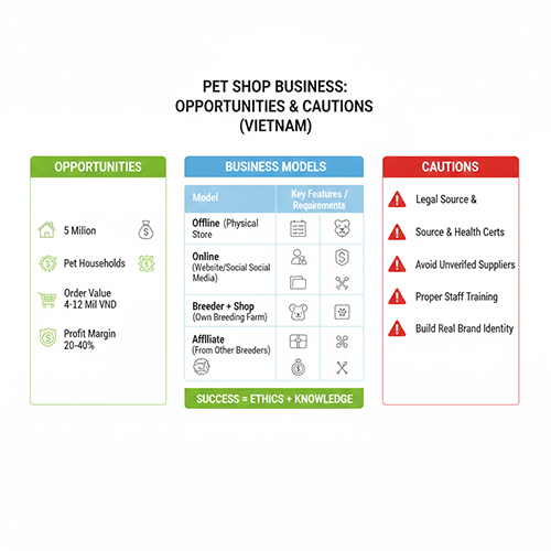 Cơ hội và lưu ý khi kinh doanh shop chó cảnh tại Việt Nam