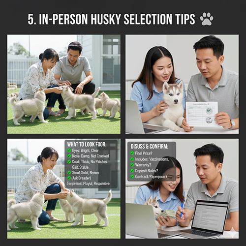 kinh nghiem xem cho Husky truc tiep va cac diem can kiem tra khi mua