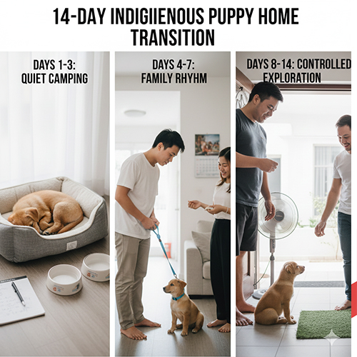 Lịch 14 ngày đầu khi chó cỏ con về nhà, từ giai đoạn yên tĩnh đến làm quen nhịp sống và khám phá có kiểm soát