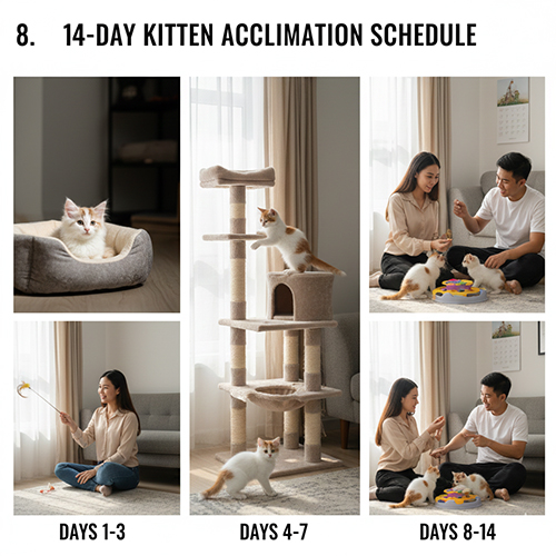 meo con Turkish Van va Angora lam quen voi nha moi theo tung giai doan 14 ngay dau