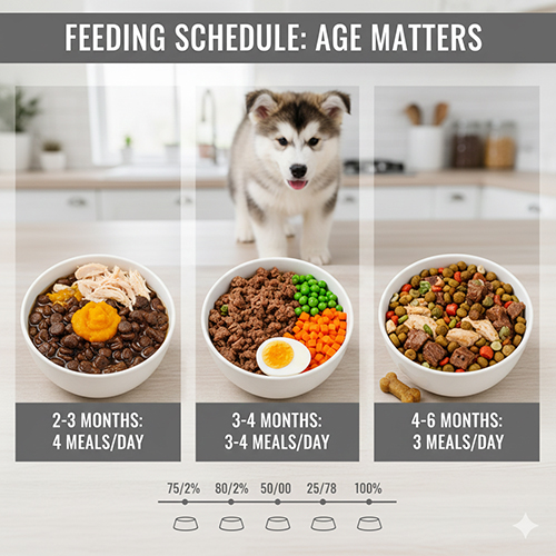 lich cho an va khau phan cho cho alaska con theo tung do tuoi