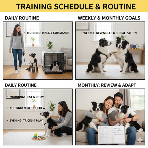 Lịch huấn luyện chó Border Collie theo ngày tuần tháng khoa học và dễ áp dụng