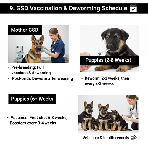 Lịch tiêm phòng và tẩy giun cho chó Becgie mẹ và đàn cún con