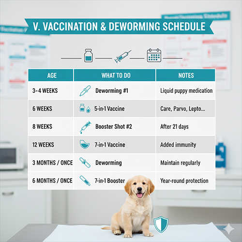 Lịch tiêm phòng và tẩy giun cho chó con theo từng giai đoạn tuổi