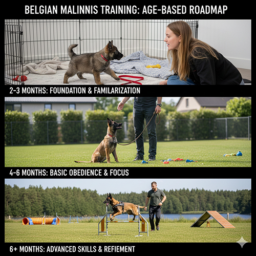 lo trinh huan luyen cho becgie bi malinois theo tung giai do tuoi voi hinh minh hoa