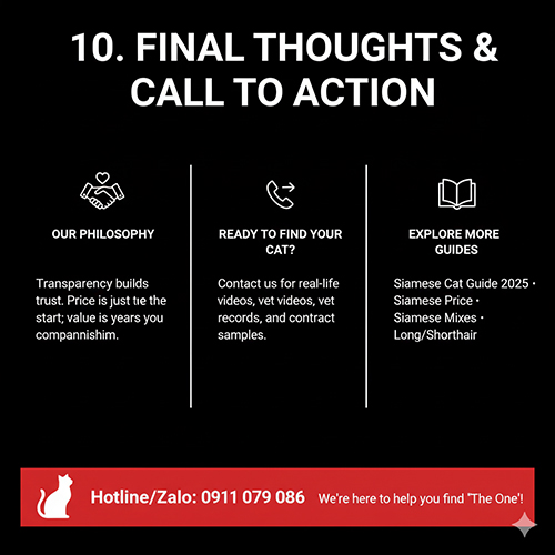Lời kết và kêu gọi hành động mua mèo Xiêm – chọn đúng bé, đúng người, giao dịch minh bạch