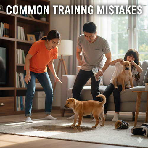 Lỗi thường gặp khi dạy chó Phú Quốc khiến bé căng thẳng và học sai hành vi