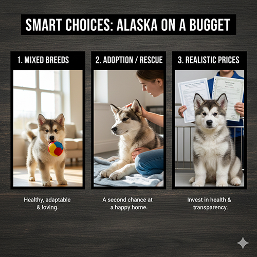 Lựa chọn thông minh khi ngân sách thấp nhưng muốn nuôi chó Alaska