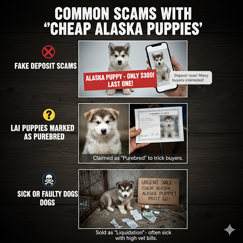 Các chiêu lừa khi rao bán chó Alaska giá rẻ