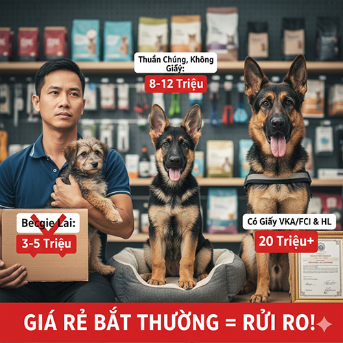 Mặt bằng giá chó Becgie Đức 2025 và dấu hiệu nhận biết “giá rẻ bất thường”