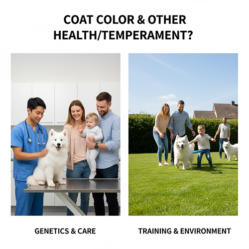 Màu lông chó Samoyed và mối liên hệ với sức khỏe, tính cách và môi trường nuôi