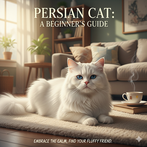 Mèo Ba Tư nằm trên sofa trong phòng khách ấm áp, hình đại diện cho bài cẩm nang người mới bắt đầu