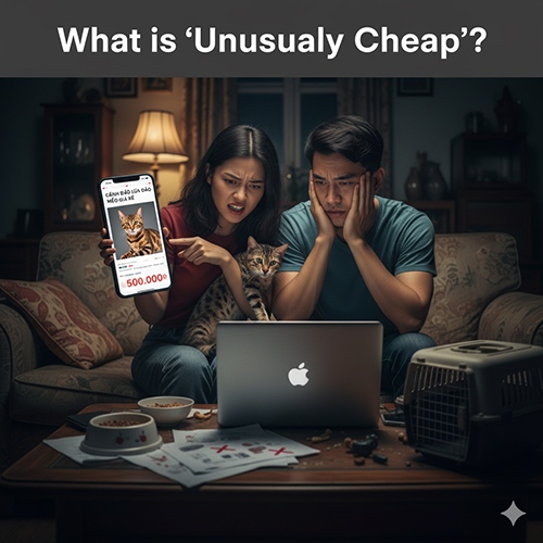 Cặp đôi hoang mang khi xem tin rao mèo Bengal giá 500 nghìn trên điện thoại và laptop trong phòng khách