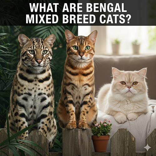 Ba chú mèo đại diện cho các kiểu lai Bengal: từ mèo báo rừng, Bengal thuần đến Bengal lai mèo nhà với ngoại hình thân thiện.