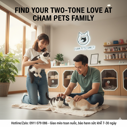 Mèo Munchkin Bicolor tại Chạm Pets Family – nơi bạn gặp “bé hai màu” đầu tiên của mình