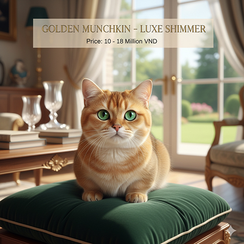 Mèo Munchkin Golden – Ánh kim sang chảnh