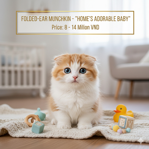 Mèo Munchkin tai cụp – “Em bé đáng yêu” của nhà