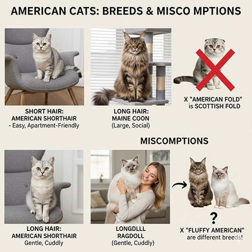 Phân biệt mèo Mỹ lông ngắn lông dài và các hiểu lầm phổ biến khi chọn mua