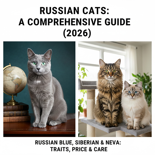 Mèo Nga gồm Russian Blue, Siberian và Neva với ngoại hình đặc trưng, lông dày và ánh mắt nổi bật