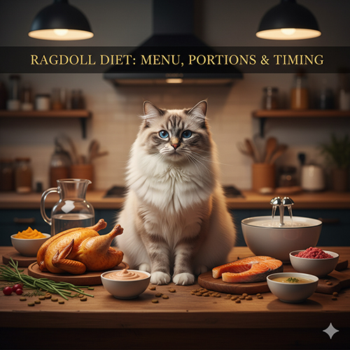 Mèo Ragdoll ăn gì, gợi ý thực đơn, khẩu phần và lịch cho ăn theo từng độ tuổi
