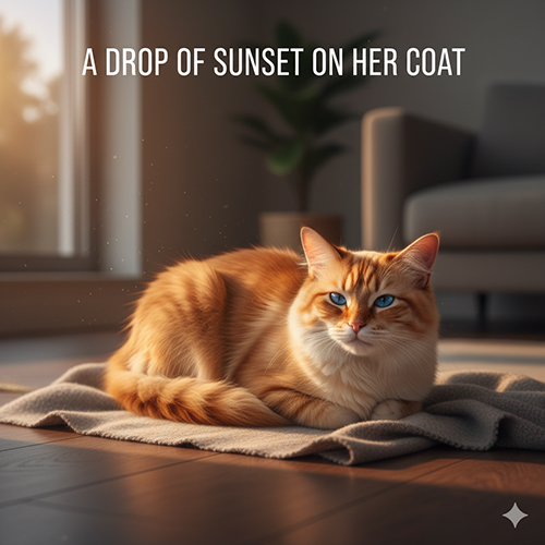 Mèo Ragdoll màu Red nằm trên khăn trong căn phòng trung tính, lông đỏ nổi bật