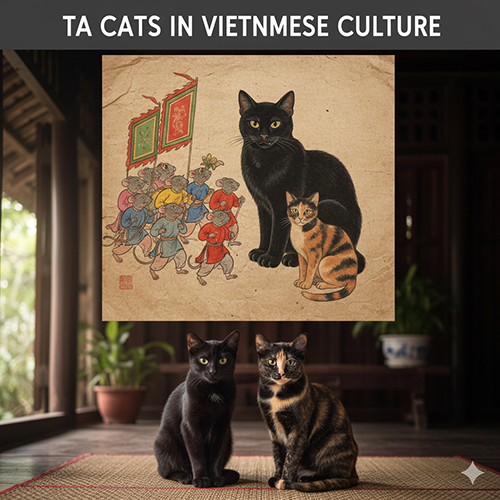 Mèo ta Việt Nam gắn liền với tranh dân gian và không gian làng quê truyền thống