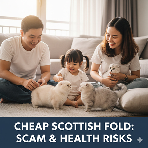 Mèo tai cụp giá rẻ – Cảnh báo lừa đảo và rủi ro sức khỏe khi mua Scottish Fold giá thấp