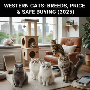 Mèo Tây nuôi trong nhà gồm nhiều giống mèo phổ biến như Anh lông ngắn, Maine Coon, Ragdoll