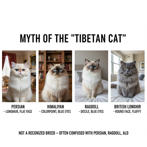 So sánh các giống mèo thường bị gọi nhầm là mèo Tây Tạng như Persian Himalayan Ragdoll British Longhair