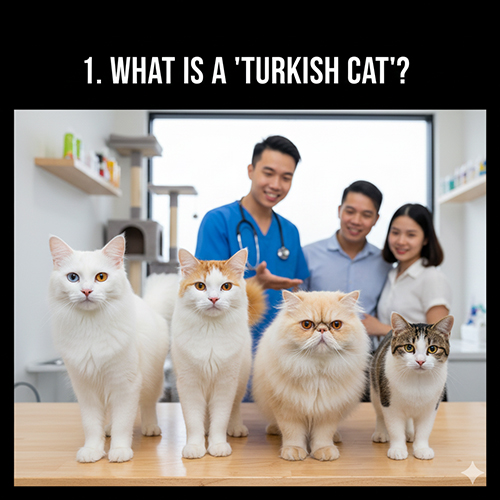 nhom meo Tho Nhi Ky trong phong kham thu y voi bac si va chu nuoi dang tu van