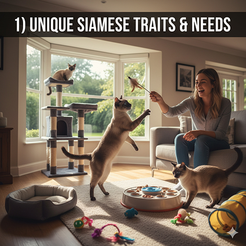 Đặc điểm mèo Xiêm ảnh hưởng đến cách nuôi – tính cách, năng lượng và nhu cầu xã hội