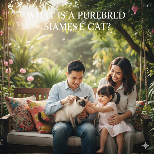 Mèo Xiêm thuần chủng – giống mèo Thái Lan với đôi mắt xanh, thân hình thon dài và tính cách thông minh, hướng ngoại