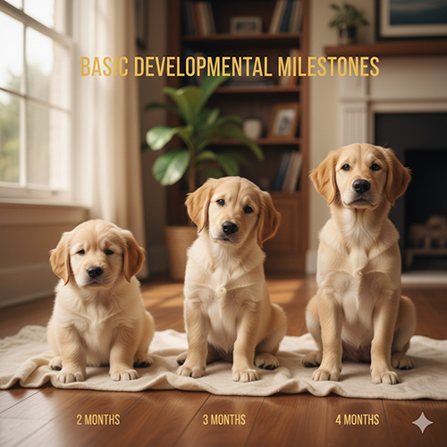 các mốc phát triển chó Golden con ở 2 tháng 3 tháng và 4 tháng tuổi