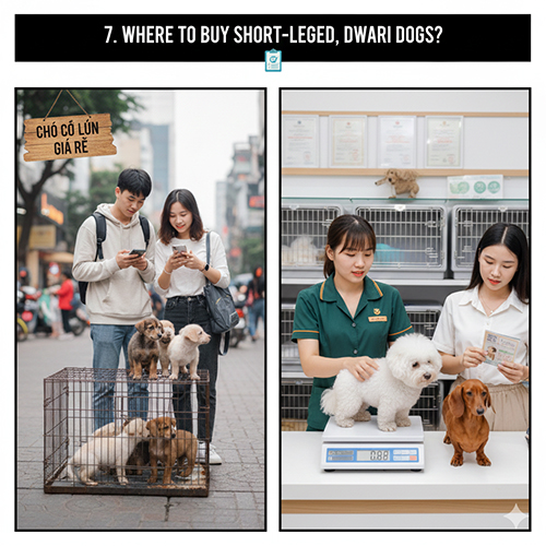 So sánh hai nguồn mua chó chân ngắn: chó cỏ lùn giá rẻ ngoài đường và chó kiểng chân ngắn tại shop thú cưng uy tín