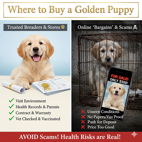 mua chó Golden con ở đâu và cảnh báo bẫy giá rẻ