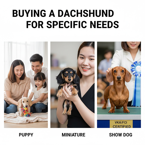 Mua chó Lạp xưởng theo nhu cầu: chó con, Lạp xưởng mini và Dachshund thuần chủng làm giống