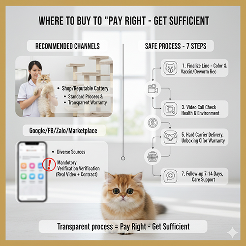 Mua mèo Ba Tư ở đâu uy tín – kênh gợi ý và quy trình an toàn 7 bước