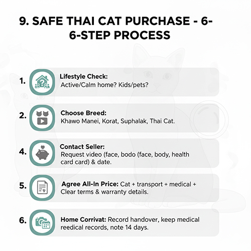 Quy trình 6 bước mua mèo Thái Lan an toàn từ chọn giống đến bàn giao