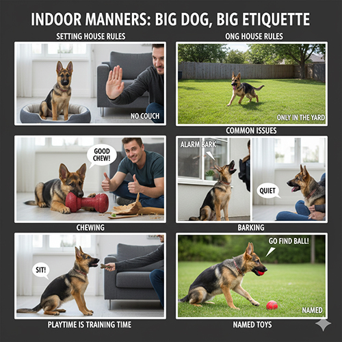 Nề nếp sinh hoạt trong nhà cho chó Becgie Đức to nhưng lịch sự