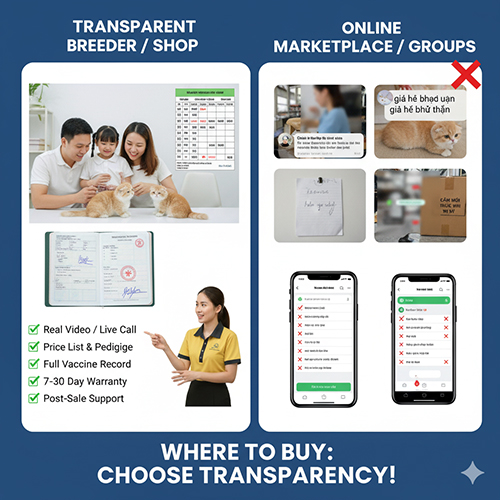 Nên mua mèo tai cụp ở đâu để tránh lừa đảo – so sánh giữa trại minh bạch và chợ online nhóm cộng đồng
