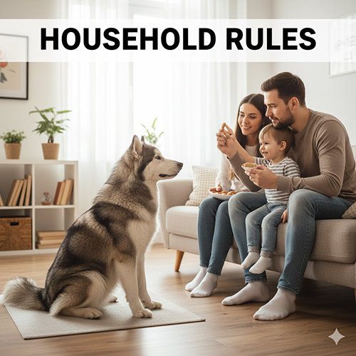 Nguyên tắc huấn luyện chó Alaska trong gia đình để bé nghe lời