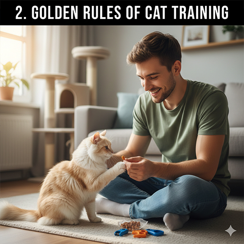 Nguyên tắc vàng khi huấn luyện mèo bằng thưởng tích cực và sự kiên nhẫn