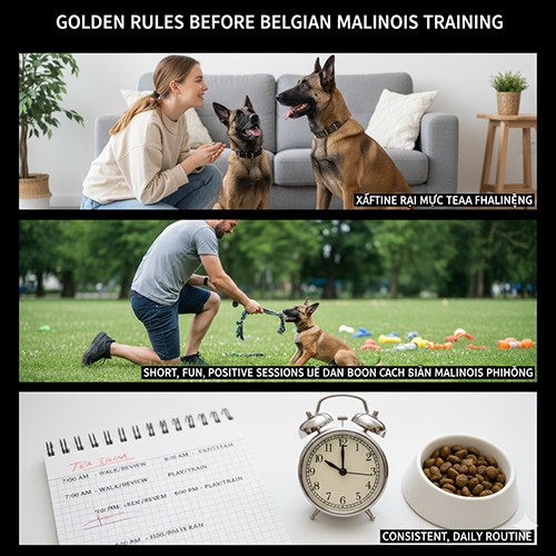 nguyen tac vang truoc khi huan luyen cho becgie bi malinois voi hinh anh minh hoa theo thu tu