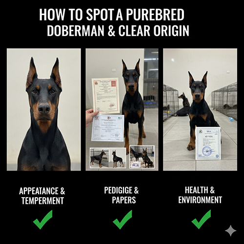 Cách nhận biết chó Doberman thuần chủng và kiểm tra nguồn gốc rõ ràng