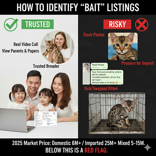 Cách nhận biết tin rao mèo Bengal “mồi” – dấu hiệu lừa đảo và cách phân biệt người bán uy tín